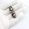 Estilo Étnico Retro Ágata Dzi Dios de la Riqueza Dzi Perla Superior Ágata Roja Negra Envejecida Diente de Tigre Perla Barril Nueve