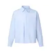 Camisa Nanxia de negocios ligera sin planchar, marca moderna, para hombre y mujer, diseño de botón oculto, holgada, versátil, de manga larga