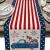 Caminho de Mesa Amazon Novo Americano Quatro de Julho Linho Mesa de Jantar Festa de Feriado ao Ar Livre Toalha de Mesa Decorativa para Casa Caminho de Mesa
