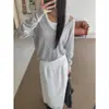 Tallas actualizadas disponibles: Top de punto coreano chic de otoño, nuevo, estilo ins, semitransparente, fino, con cuello en V, protector solar, manga larga para mujer