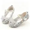 Zapatos de Princesa para Niñas Estilo Nuevo Primavera y Otoño Suela Suave Zapatos de Cristal Zapatos Planos para Niños Desfile de Moda para Niñas Pequeñas Zapatos de Piel