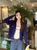 Cardigan de Tricô Preto Peça de Roupa Externa Feminina Novo Estilo Coreano Outono Inverno Cardigan de Tricô Grosso Top de Outono
