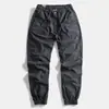 Pantalones Jogger para Exteriores de Pierna Recta de Secado Rápido Estilo Japonés para Primavera y Verano con Cintura Elástica, Pantalones Cargo Holgados para Hombre, Pantalones Largos Casuales