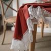 Toalha de Mesa Imaki Rima INS Laranja Festival Renda Cor Sólida Toalha de Mesa Algodão Lavado Casamento Doméstico Retangular