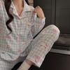 Fábrica de Origem Novo Popular Primavera e Outono Fino Algodão Nuvem Doce Pijama Manga Longa Calça Comprida Conjunto de Roupa de Dormir