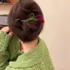 Pinza de Pelo de Tul con Flocado para Mujer Parte Trasera de la Cabeza Placa de Un Carácter Pinza para el Pelo Celebridad de Internet 2023 Pinza Vintage Tocado Accesorios para el Cabello