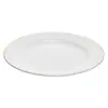 Conjunto de 6 Pratos de Sobremesa de Porcelana Monaco com Borda Dourada Branco 19cm x 2cm - Wolff
