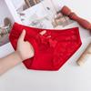 Roupa Íntima Vermelha do Ano do Zodíaco Feminina Cintura Média Algodão Puro Roupa Íntima Feminina Pertence ao Boi Vermelho Sorte Casamento Ano Novo Boa Sorte Calcinha
