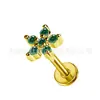 Pendientes de Aleación de Cobre Incrustados con Zirconia Pendientes de Flor Pendientes de Alta Gama Pendientes de Joyería para Perforación de Aleación de Titanio G23