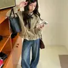 Chaqueta corta estilo coreano para niñas mayores, corte holgado con bajo de encaje, chaqueta casual, nueva colección otoño 2026