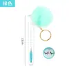 Cepillo para Pestañas con Cara Sonriente y Hebilla Dorada con Pompón Empacado en Tubo al por Mayor, Rizador de Pestañas Desechable con Mango de Cristal, Cepillo para Cejas, Herramienta de Belleza para Pestañas
