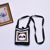 2024 Bolsa de Mão Mini de Tricô Guofeng Panda Bolsa de Celular Fashion Guofeng Bolsa de Ombro Bolsa Casual Versátil
