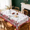 Exclusivo transfronterizo, popular mantel navideño con estampado de flor de Nochebuena de alta definición, mantel decorativo festivo, serie para el hogar, en stock