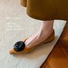 Zapatos Planos Retro Franceses de Camelia Negra con Tacón Bajo y Suela Suave para Mujer 2026 Otoño Nuevo Estilo Suave Estilo Pequeño Fragante