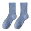Calcetines de lana hasta la pantorrilla para mujer en primavera y otoño, engrosados, cálidos y a prueba de frío, calcetines largos a rayas hasta la pantorrilla para niñas