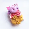 Diadema de Rosquilla para Niños Europeos y Americanos Set de Tres Piezas de Accesorios para el Cabello de Niñas de Flores Triples Diadema de Nylon para Bebé Tocado