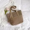 2026 Nuevo Estilo de Verano Estilo Resort de Playa Bolso Tejido de un Solo Hombro, Bolso Cesta de Gran Capacidad, Bolso Tejido de Gran Capacidad
