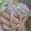 Miçangas de vidro para cubos de açúcar com furo diagonal de 8 mm para correntes de celular de cristal artesanais DIY, acessórios de pulseira simples e estilosos atacado