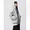 Sudadera con Capucha Versátil de Marca de Moda de Peso Pesado para Hombres y Mujeres Primavera Estilo Americano Corte Holgado Sudadera con Capucha para Parejas Estilo High Street Bloque de Color Chaqueta Casual