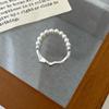 Anillo elástico de plata esterlina S925 Perla Shijia bienestar estudio en vivo simple suave apilado anillo de anillo de alta calidad