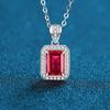 Collar de Plata Esterlina S925 Rojo Paloma Azul Verde Colgante para Mujer Diamante Completo Exquisita Cadena Pequeña para Clavícula Joyería Transfronteriza