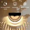 Luz lavadora de parede solar transfronteiriça para vilas e pousadas ao ar livre, luz de pátio, luz de paisagem, luz de parede solar em forma de leque