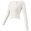 Ropa de yoga transfronteriza de alta calidad, elegante top deportivo de dos piezas de manga larga para mujer con almohadilla para el pecho, traje de primavera y verano nuevo