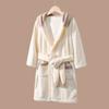 Pijamas para niños Otoño e Invierno Engrosado Forro Polar de Coral Camisón para niño Dibujos animados para niños grandes Sombrero Toalla de baño Bata de baño de invierno para bebé