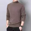 Camiseta Básica de Cuello Alto para Hombre, Camiseta de Manga Larga de Terciopelo Doble Cara, Otoño e Invierno, Forro Polar, Cálida, Interior Grueso, Ropa de Salud