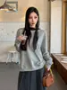 Hoodie Feminino 2026 Outono/Inverno Novo Estilo Doce e Picante Ombro Caído Gola Redonda Solto Básico Versátil Manga Longa Top Hoodie para Mulheres