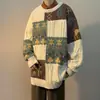 Suéter com costura masculina de inverno espessado marca de moda casal Natal retrô outono e inverno suéter masculino quente plus size moderno