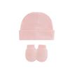 Comercio Exterior Más Vendido Gorro de Punto Acanalado de Color Sólido para Bebé con Dobladillo Gorro de Poner Juego de Manoplas Anti-Rayaduras Gorro Lindo para Bebé Recién Nacido