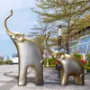 Escultura de Plástico Reforzado con Fibra de Vidrio Mármol Imitación Paisajismo de Jardín Patio Oficina de Ventas Adornos de Estatua de Elefante para Exteriores