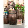 Barril de Vino Boda Barril de Madera Decoración Exterior Barril de Roble Barril de Cerveza Hecho de Madera Maciza Barril de Vino Tinto Decoración de Exposición de Bar Fijo