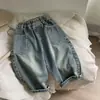 El estilo es increíble~ Pantalones vaqueros para niños y niñas, suaves, retro y desgastados, pantalones harén para bebé de otoño 2024, pantalones casuales
