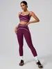 Conjunto de Ropa de Yoga para Mujer: Conjunto de Fitness de Dos Piezas de Cintura Alta, Levanta Glúteos, Ajustado, Deportivo, Casual, Pantalones de Yoga para Correr, Moderno y de Secado Rápido