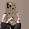 Capa de celular com laço preto e bolinhas para Apple 15promax pintada iPhone14pro Skin Sense Puff 16/13