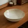 Estilo Japonés Estilo Retro Porcelana Porcelana Tazón Abierto Tazón Doméstico para Verduras Tazón Brillante para Fideos Tazón Salah Tazón para Sopa Vajilla Sencilla Tazón Grande