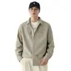Camisa Masculina de Manga Longa 2026 Nova Coleção Primavera e Outono Bordada Gola Reversível Solta Versátil Casual Tendência Jaqueta