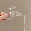 Pinza para el Cabello de Metal para Mujer, Pinza Tiburón de Lujo de Alta Gama, Pasador para Peinados Recogidos, Accesorio para el Cabello con Perlas para la Parte Trasera de la Cabeza