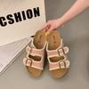 Sandalias Birkenstock de Cuero Suave con Suela Gruesa para Mujer 2025 Verano Nueva Moda Sandalias de Deslizamiento para Exteriores Birkenstock Medias Sandalias