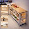 Estante de Almacenamiento Multifuncional de Cocina de Pie Mesa de Corte de Verduras Banco de Trabajo Multicapa Estante de Almacenamiento para Horno de Microondas y Ollas Gabinete Lateral Estrecho