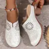 Zapatillas Cruzadas de Talla Grande con Tacón Grueso Cerradas para Mujer 2026 Verano Nuevas Ligeras Caladas Sandalias de Exterior para Mujer