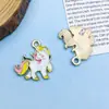 Mistura 10 Desenho Animado Óleo Pingando Unicórnio Liga Joias Acessórios Pulseira Colar Pingente de Miçangas Feito à Mão Material do Pingente