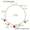 Serie de Gotas de Aceite de Fruta Xinyixinxin Colgante Multiaccesorios con Incrustaciones de Circonita Pulsera Tobillera Set de Joyería de Acero Inoxidable