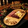 Conjunto de Tábua de Queijo de Madeira com 4 Facas Tábua de Charcutaria Tábua de Servir Removível Reunião de Festa