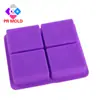Molde de silicona para jabón ondulado de 4 agujeros molde de jabón rectangular molde de silicona para jabón de pulverización cuádruple