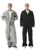 MTLCLOTHES Jaqueta Masculina Estilo Streetwear Americano Calça de Perna Larga Machete Moda Roupa de Trabalho Conjunto Jeans Casual