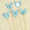 Qing Cang Redes Sociales Tarjeta de Enchufe para Pastel de Cumpleaños Enchufe PU Reflectante Mate Amor Estrella de Cinco Puntas Enchufe para Mesa de Postres