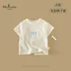 XiafanVerão Novo Estilo Bebê e Criança Pequena Classe A Camiseta de Manga Curta para Meninas, Fofa, Macia, Amiga da Pele, Confortável, com Laço